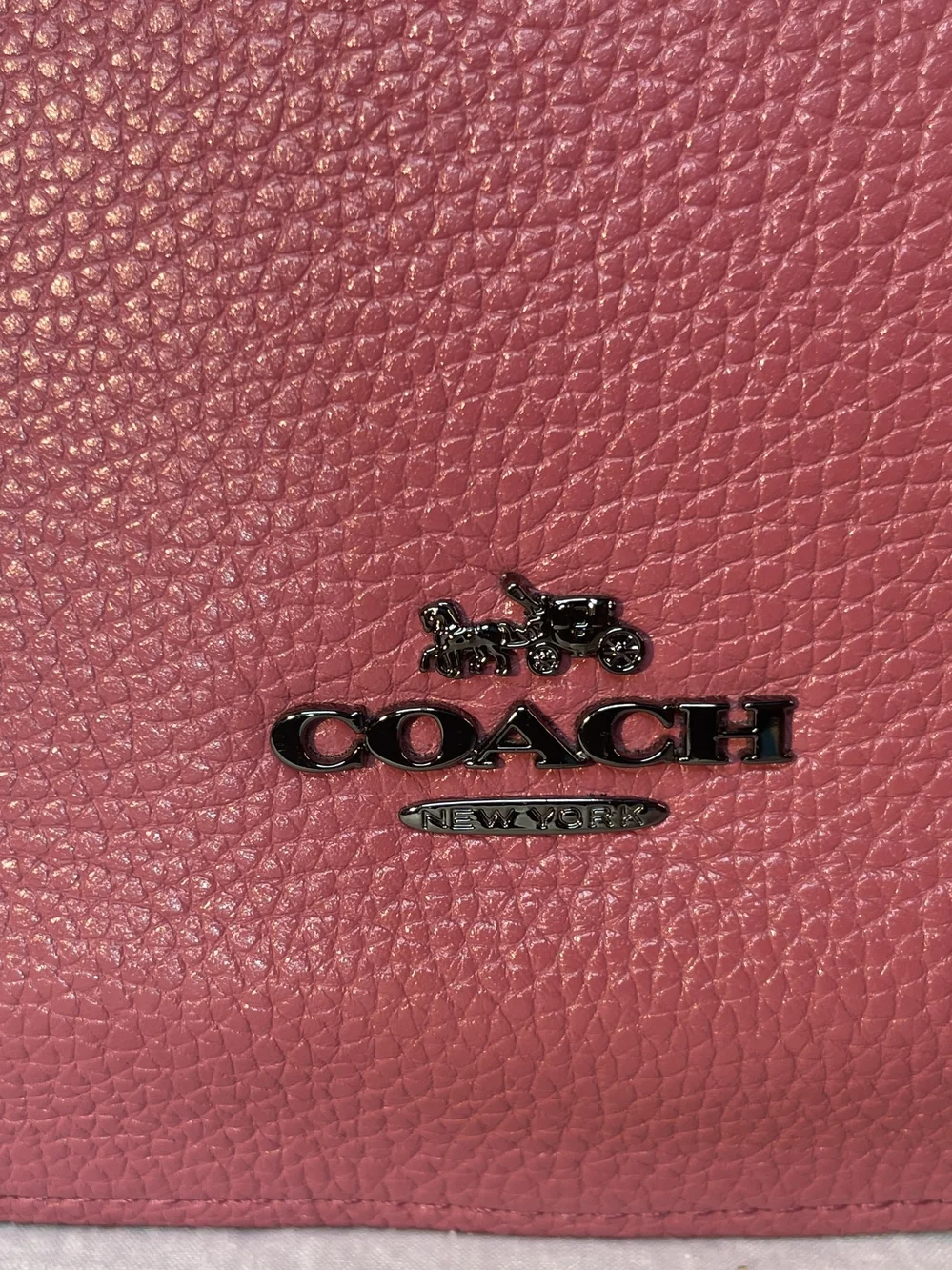 Coach Chelsea Pebbled Leather Hobo Bag in Rose Pink/Pewter F58036